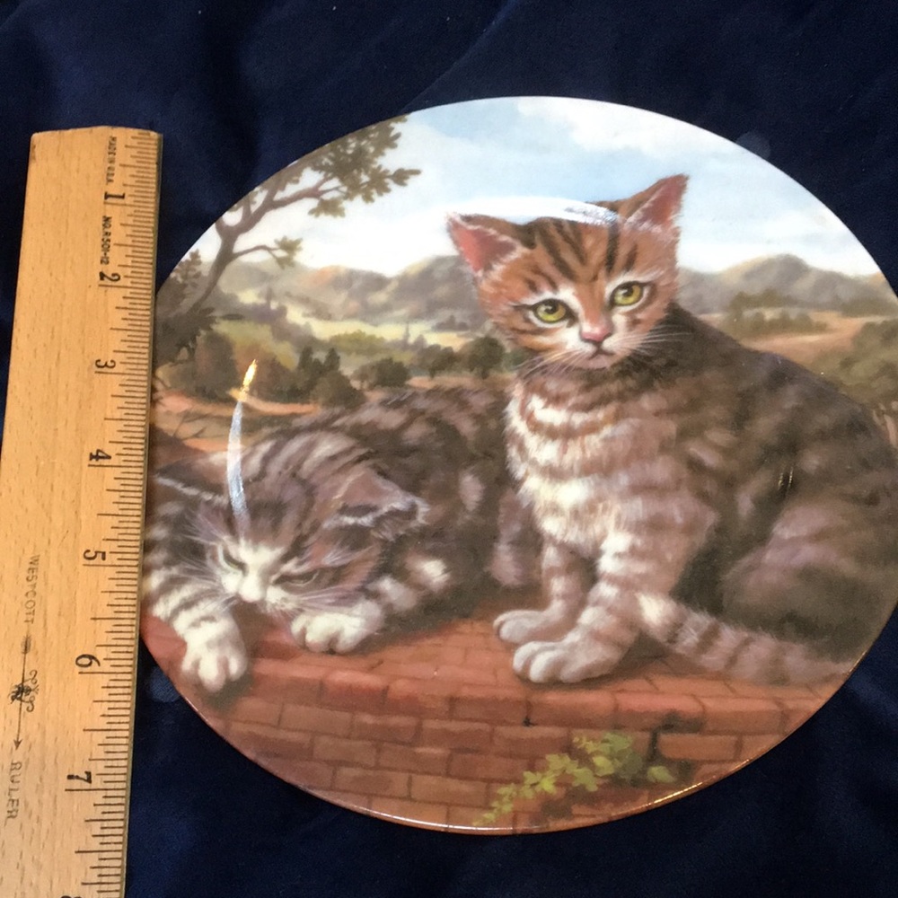 Email de Limoges. Cat plate. Perfect condition